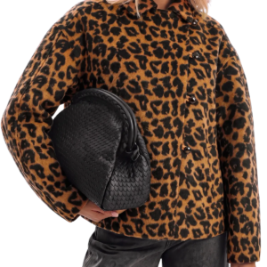 Womens Leopard Brown Faux Wool Pea Coat | CicyBell - Leopard Brown / Small