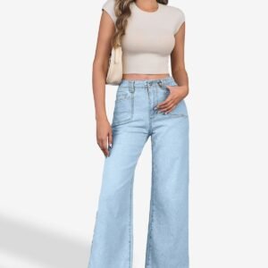 Cicy Bell Womens Pale Blue Straight Leg Jeans - Pale Blue / 2