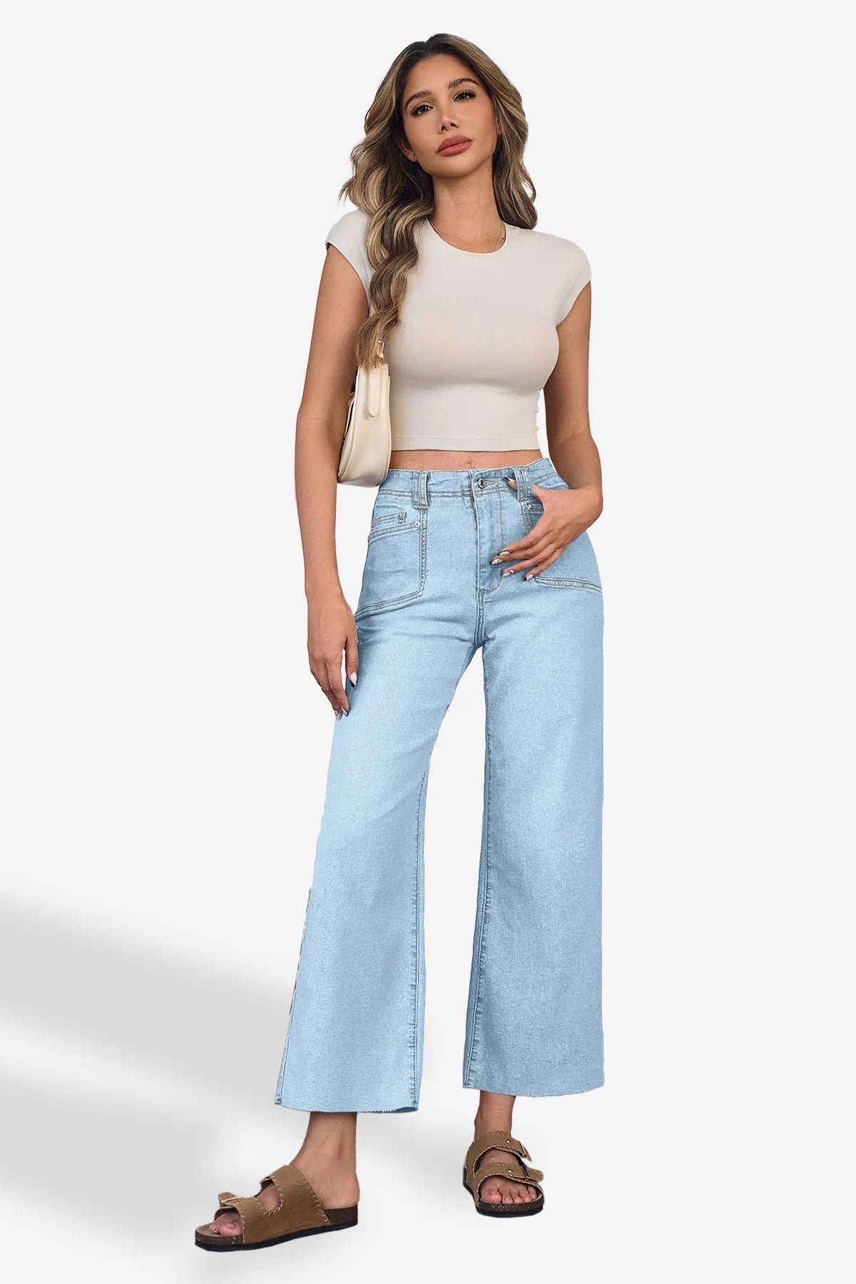 Cicy Bell Womens Pale Blue Straight Leg Jeans - Pale Blue / 2