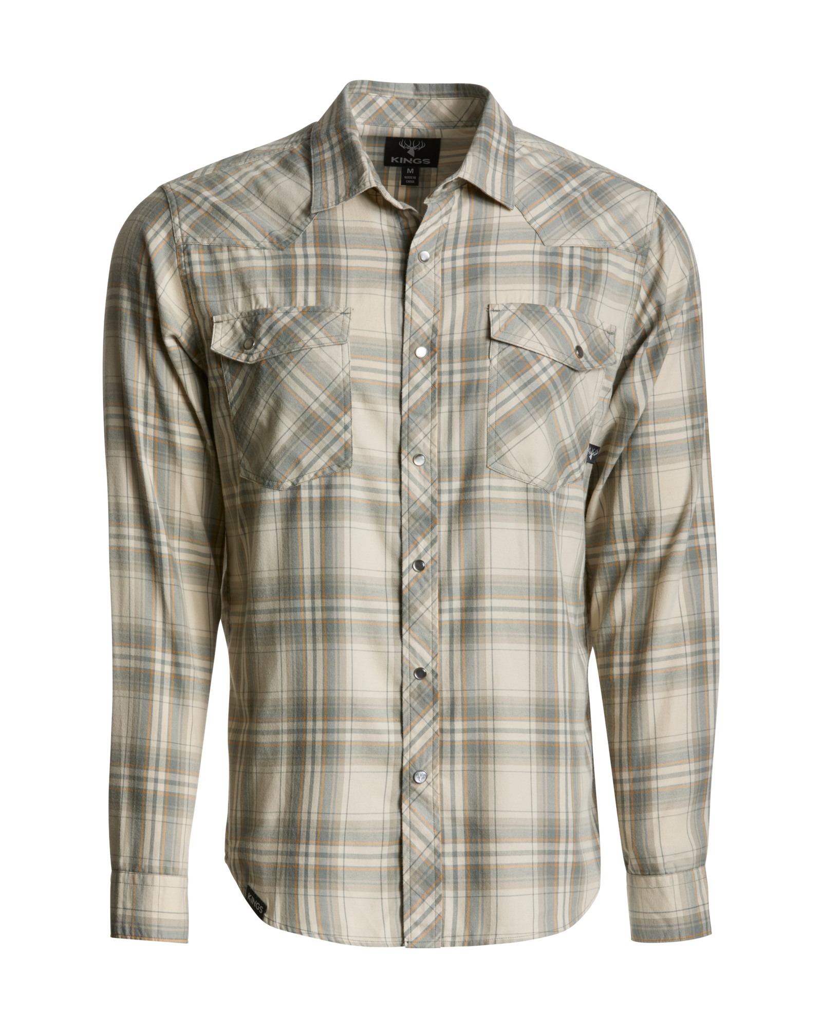 Western Snap Flannel - Western Khaki Plaid / M