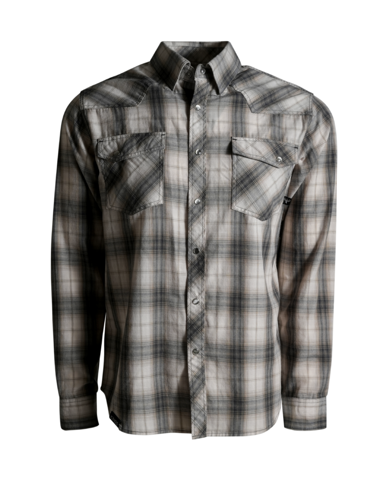 Western Snap Flannel - Western Stone Plaid / M