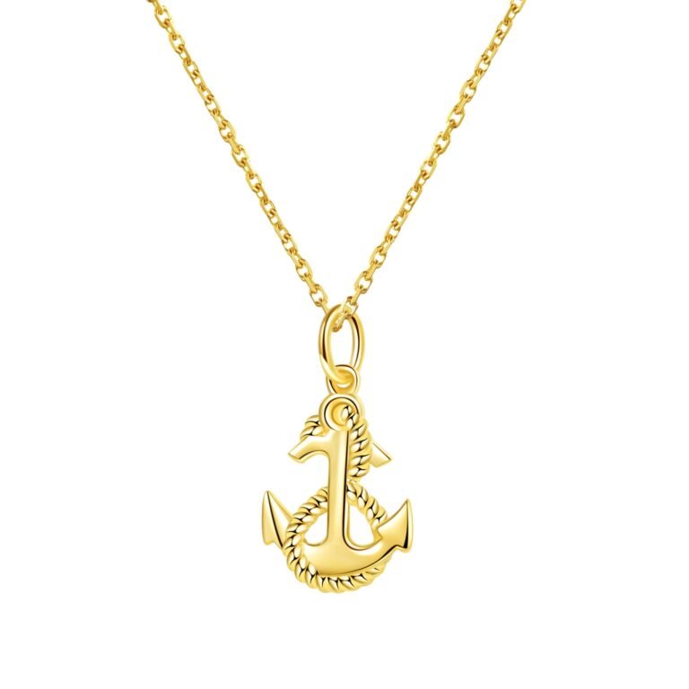Nautical Anchor Pendant Necklace 14K Gold - Gold