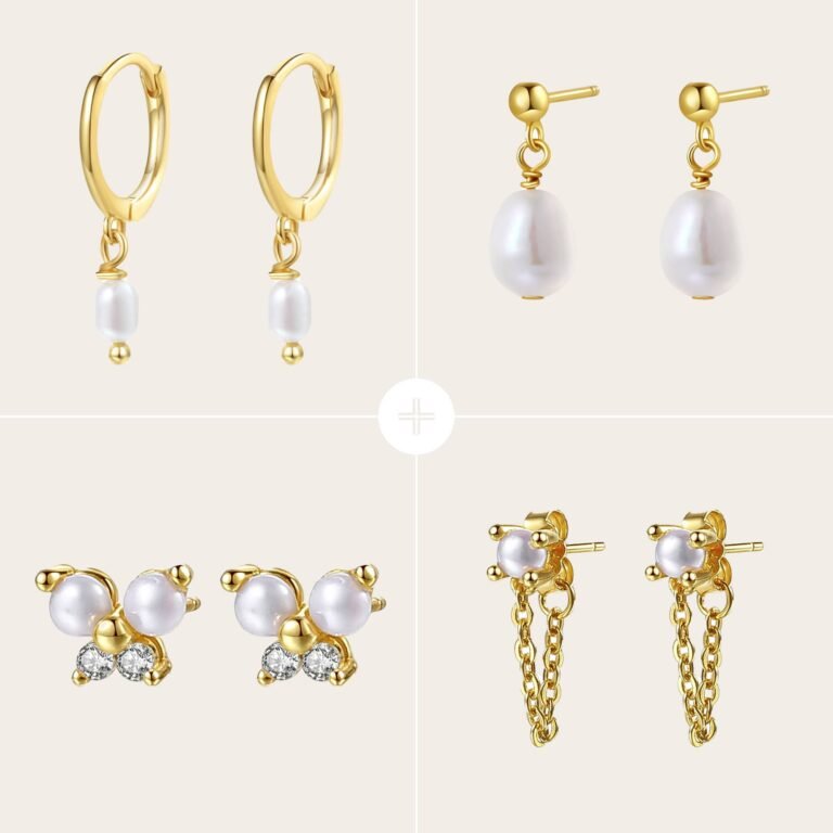 Pearly Earring Set - Gold