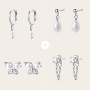 Pearly Earring Set - Silver