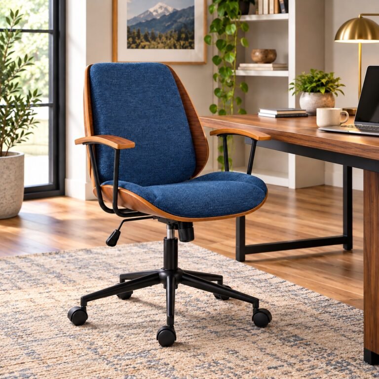 HULALA HOME Solid Wood Office Chair