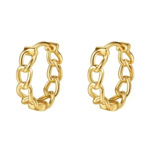 Infinite Links Huggie Earrings 14K Gold - Gold / Single