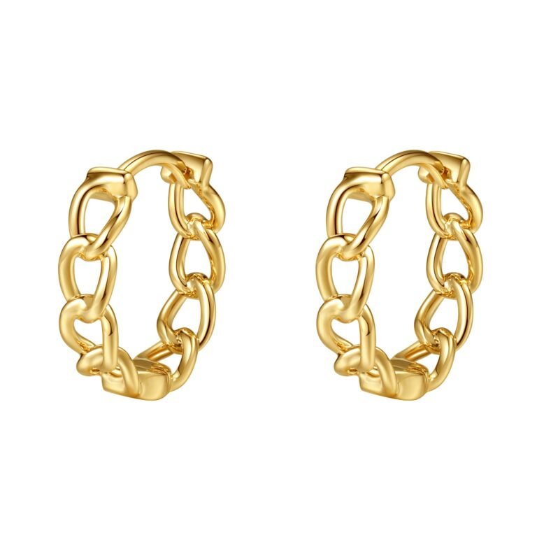 Infinite Links Huggie Earrings 14K Gold - Gold / Single