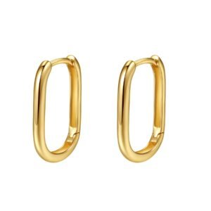 Infinity Oval Huggie Earrings 14K Gold - Gold / Single