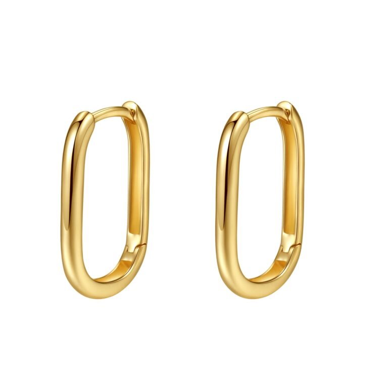 Infinity Oval Huggie Earrings 14K Gold - Gold / Single