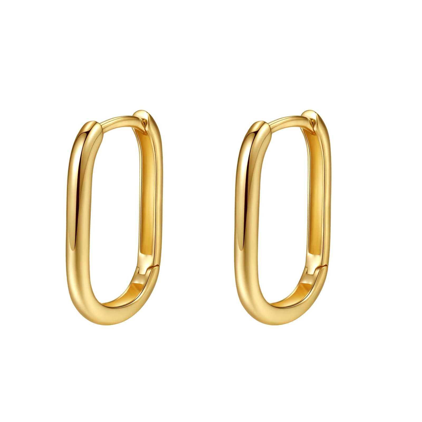 Infinity Oval Huggie Earrings 14K Gold - Gold / Single