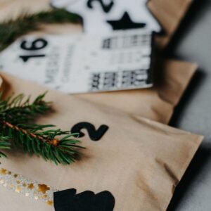 Curated beauty advent calendar with assorted cosmetics