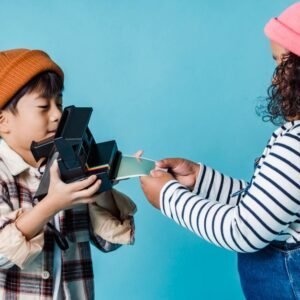 Kids Instant Print Camera with 5 Rolls Print Paper