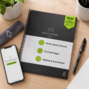 Rocketbook Core reusable smart notebook with app and Pilot FriXion pen