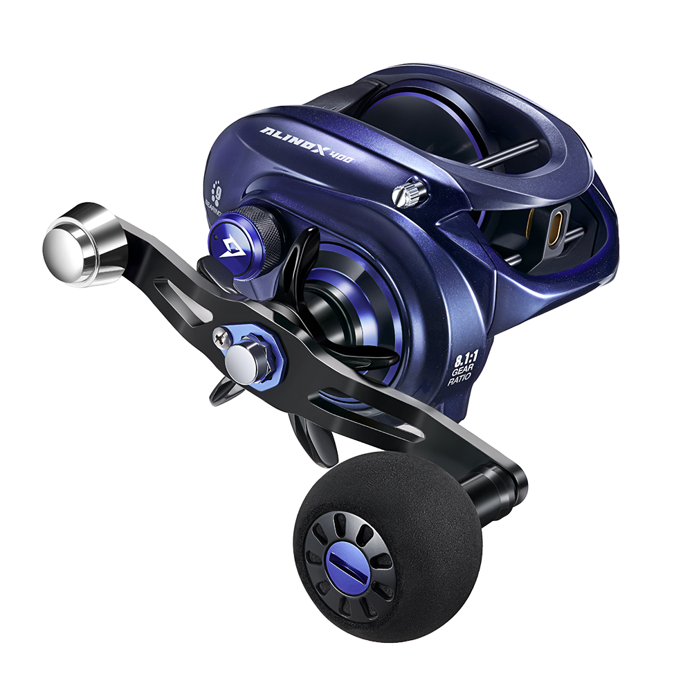 Piscifun® AlinoX 400 Saltwater Freshwater Baitcasting Reel With Bait Clicker - 8.1:1 Blue&Purple / Right Hand