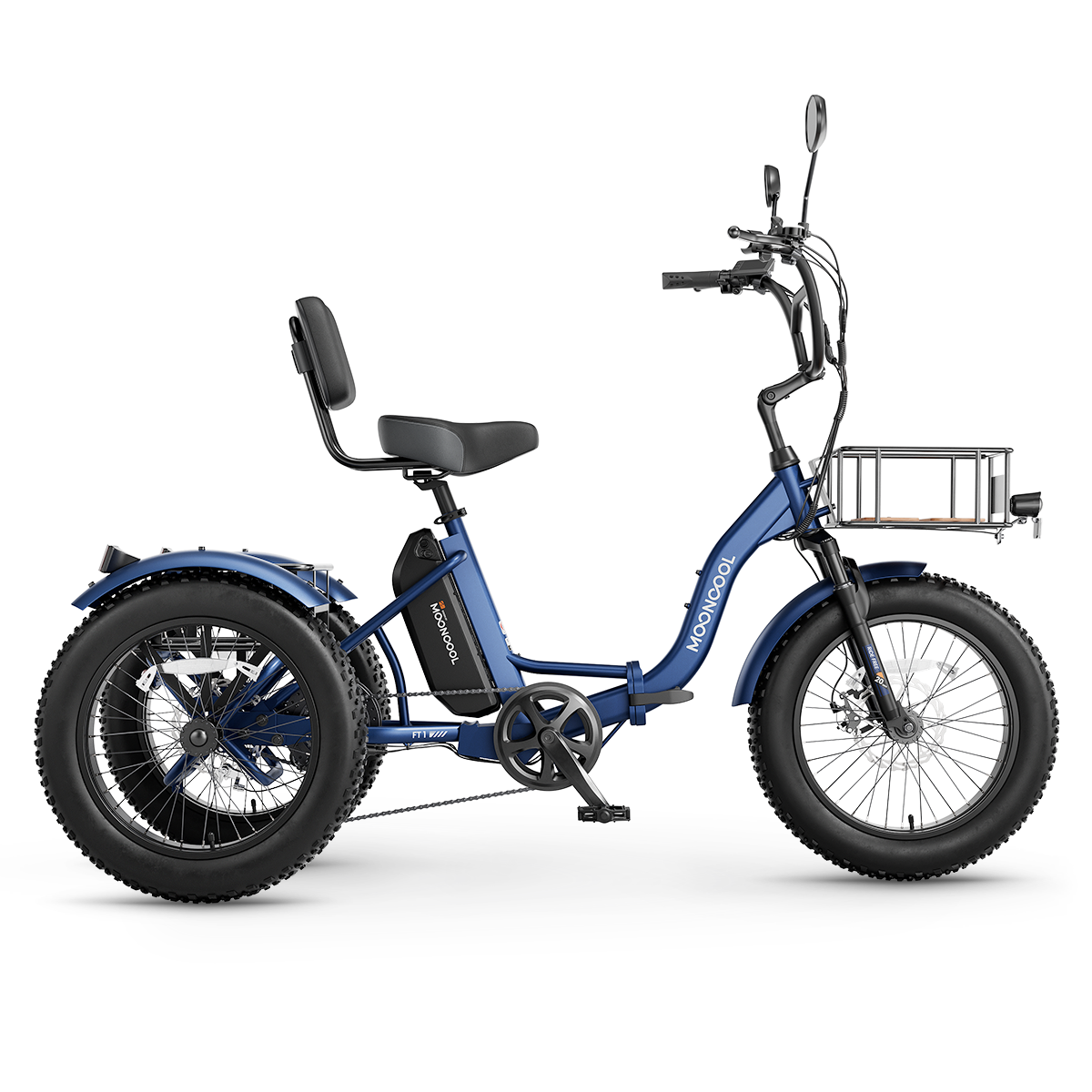 FT1 Fat Tire Electric Trike - Navy Blue-Matte