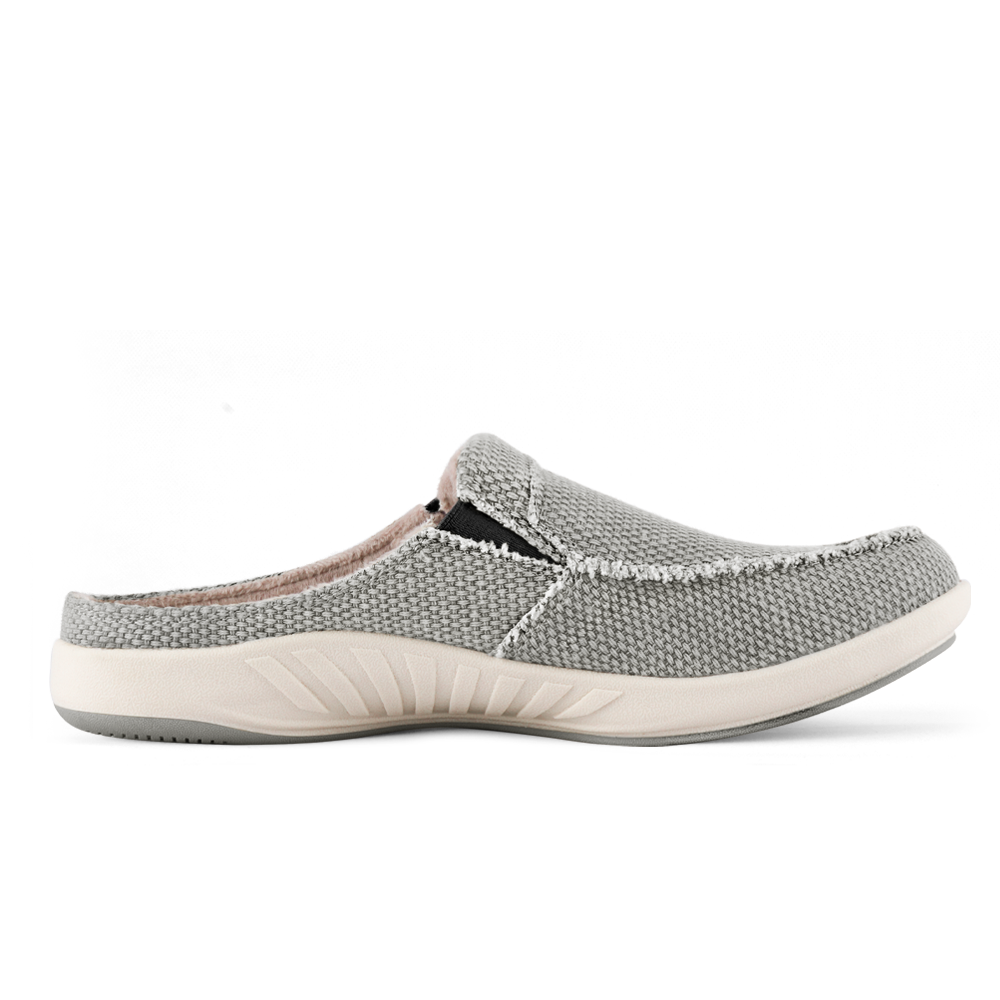 Men's Canvas Arch Support Slippers - Grey / 8 US