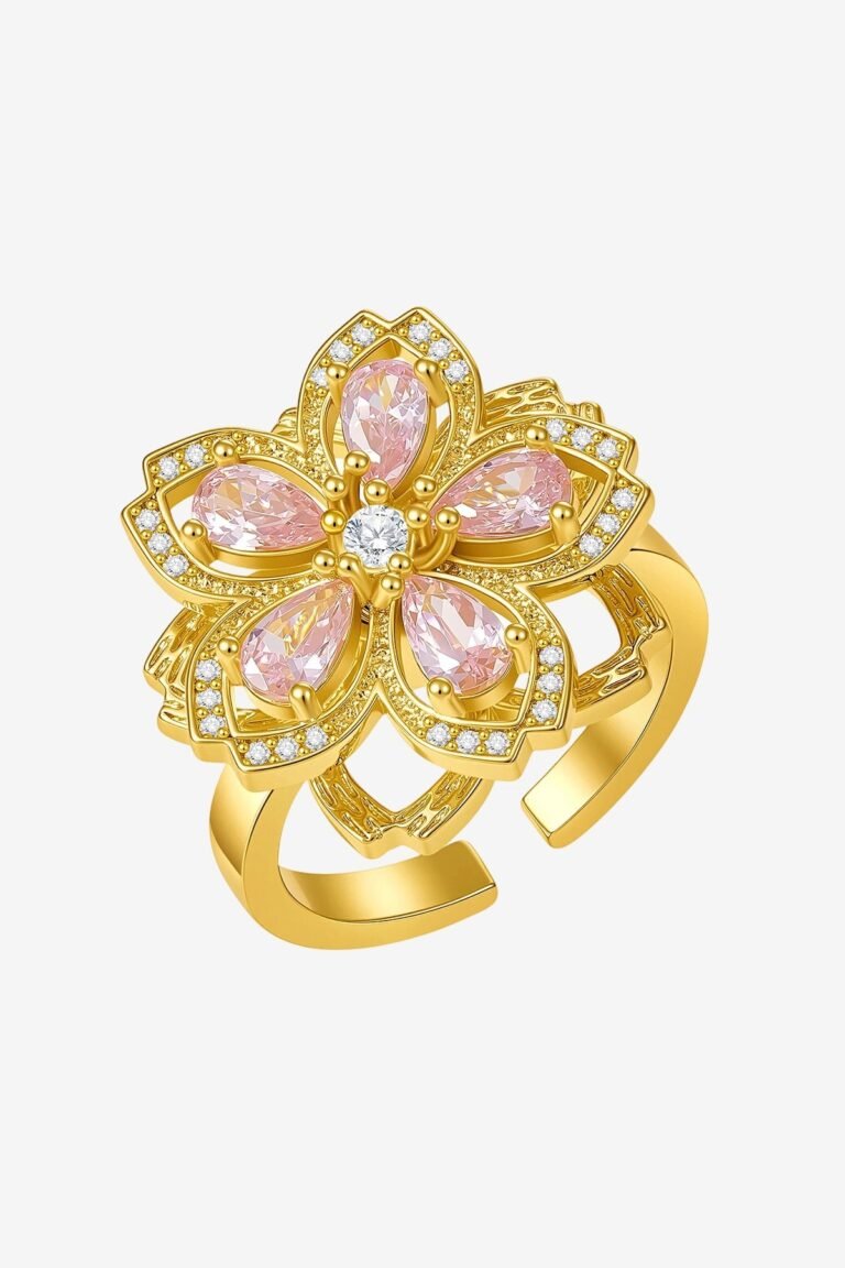 Women 18K Gold  Flower Fidget Ring | CicyBell - Gold