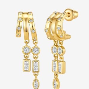 Women 18K Gold Triple Hoop Earring F | CicyBell - Style F-Gold