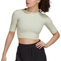 adidas Womens AEROREADY Studio Open-Back Top - Beige | Size: S