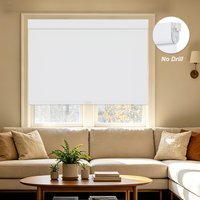 No Drill No Tools Plain Fabric Blackout Roller Shades